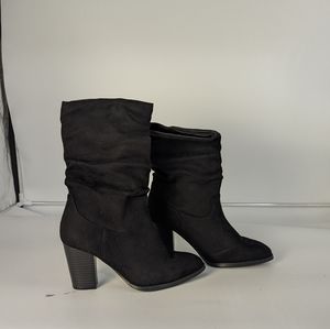 Qupid Black Suede Mid Boots NEW